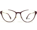 Miu Eyeglasses Frames VMU 51O UE5-1O1 Burgundy Red Gold Semi Rim 53-19-140 - $92.86