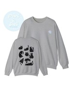 Womens mens cat sweatshirt, white, gray, blue, pink, S, M, L, XL, 2XL - £55.78 GBP