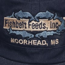 Fishbelt Feeds Inc Moorhead MS Adj Unisex Blue Embroidered Cap Distresse... - £11.89 GBP