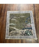 Vintage ART Japanese Wood Woven Rug  Mat  Wall Hanging 37”x36” - $116.62 CAD