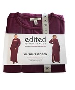 Edited Women&#39;s Size 1X Dress Peekaboo Cutout Long Midi Slit Ribbed Remi ... - $29.78 CAD
