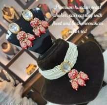 Joharibazar Kundan Gold Plated Necklace Earrings Choker Jewelry Set Latest Par b - £23.67 GBP