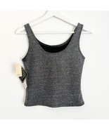 NWT Vintage 14U2 Silver Black Shimmer Tank Top Lycra Spandex Crop Fitted... - $380.59 MXN