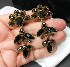 Weiss Black Rhinestone Chandelier Earrings - $61.70