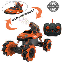 RC Remote Control Car for Kids with Interchangeable Toy Bubble Blaster Water Gun - £55.81 GBP