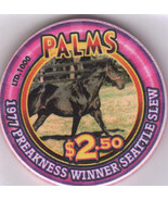 1977 Preakness Winner SEATTLE SLEW $2.50 Palms Casino Las Vegas Chip - $15.02 CAD