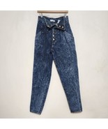 Vintage Bonjour Jeans High Rise Button Fly Fold Down Acid Wash Womens 7 - £53.14 GBP