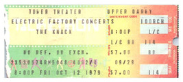 The Knack Concert Ticket Stub October 12 1979 Philadephia Pennsylvania - $34.64