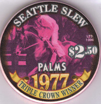 SEATTLE SLEW 1977 Triple Crown Winner $2.50 Palms Casino Las Vegas Chip - £8.60 GBP