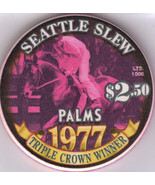 SEATTLE SLEW 1977 Triple Crown Winner $2.50 Palms Casino Las Vegas Chip - £8.61 GBP