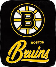 Boston Bruins 50&quot; by 60&quot; Plush Raschel Signature Throw Blanket - NHL - $36.85