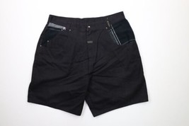 Vtg 90s Streetwear Mens 40 Faded Big Pocket Baggy Fit Denim Jean Shorts Black - £54.26 GBP