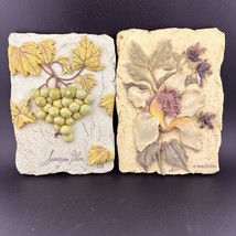 Vintage Cheri Blum 3D Wine Grapes Wall Plaques - £14.44 GBP