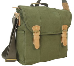 Vagarant Traveler Sport Cowhide Leather Canvas Backpack C40. GRN - £59.87 GBP