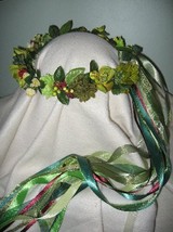 Eartha Head Wreath Beautiful Deep Greens /Renaissance / Wedding / Hand f... - £44.51 GBP