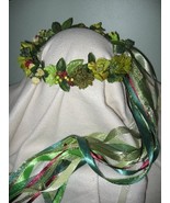 Eartha Head Wreath Beautiful Deep Greens /Renaissance / Wedding / Hand f... - £44.24 GBP