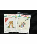 Sunset Counted Cross Stitch on Waste Canvas Christmas Lot of 2  Xmas - $259.25 MXN
