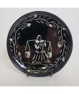 MCM Studio Art Priddoe Signed Francing Black Glazed Rare 8&quot; Folk Art Pea... - $33.83 CAD