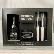 Redken Brews Men Gift Set extra clean shampoo & clay pomade & toothbrush holder - $39.59