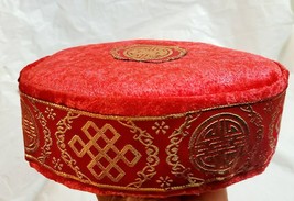 Woven Embroidered Red Traditional Igbo kufi Velvet Hat Cap .Nigerian Wed... - $46.99+