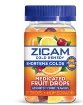 Zicam Cold Remedy Medicated Fruit Drops Fruit Flavors 25.0ea - £38.94 GBP