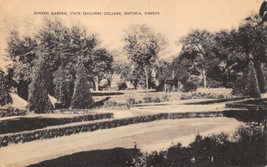 Emporia Kansas~State Teachers College Sunken Garden Photo Postcard - £7.30 GBP