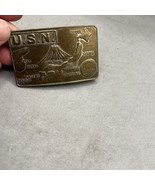 Vintage USN Military USA Navy Japan Korea Map Belt Buckle With Belt - $527.58 MXN