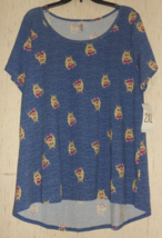 Nwt Womens Lu La Roe Disney Blue With Miss Piggy Print Classic T Shirt Size 2XL - £25.69 GBP