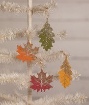 Bethany Lowe Thanksgiving Halloween Set of 4 &quot;Fall Harvest Leaf Ornament... - $12.99