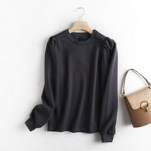 Tangada Women High Quality Gray Sweatshirts Puff Long Sleeve O Neck Loose Pullov - £77.32 GBP