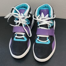 Adidas Roundhouse Women&#39;s Hi Top Shoes Art G48492 Black Purple Teal Sz 7.5 - $49.95