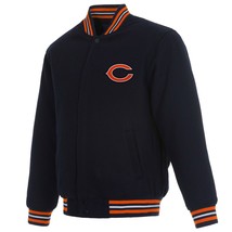 NFL Chicago Bears JH Design Wool Reversible Jacket Navy with 2 Front  Logos  - £109.34 GBP