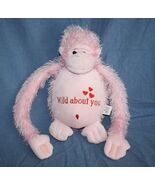 Fiesta Wild About You Monkey Valentines 12" Pink Eyelash Plush Stuffed S... - $10.40