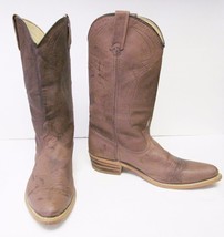Vintage DINGO Men&#39;s Leather Western Cowboy Boots Brown Size 8 D - £54.16 GBP