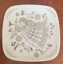 Hallmark Christmas plates, Angel square plate, 5x5 inch - $168.72 MXN