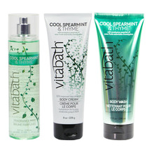 Vitabath Cool Spearmint &amp; Thyme Body skin Care 3-Pc Gift Set - £29.22 GBP
