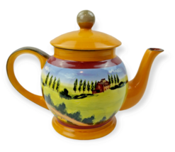 Romancing Provence Douce Provence Italian Countryside Painted Teapot - £13.26 GBP