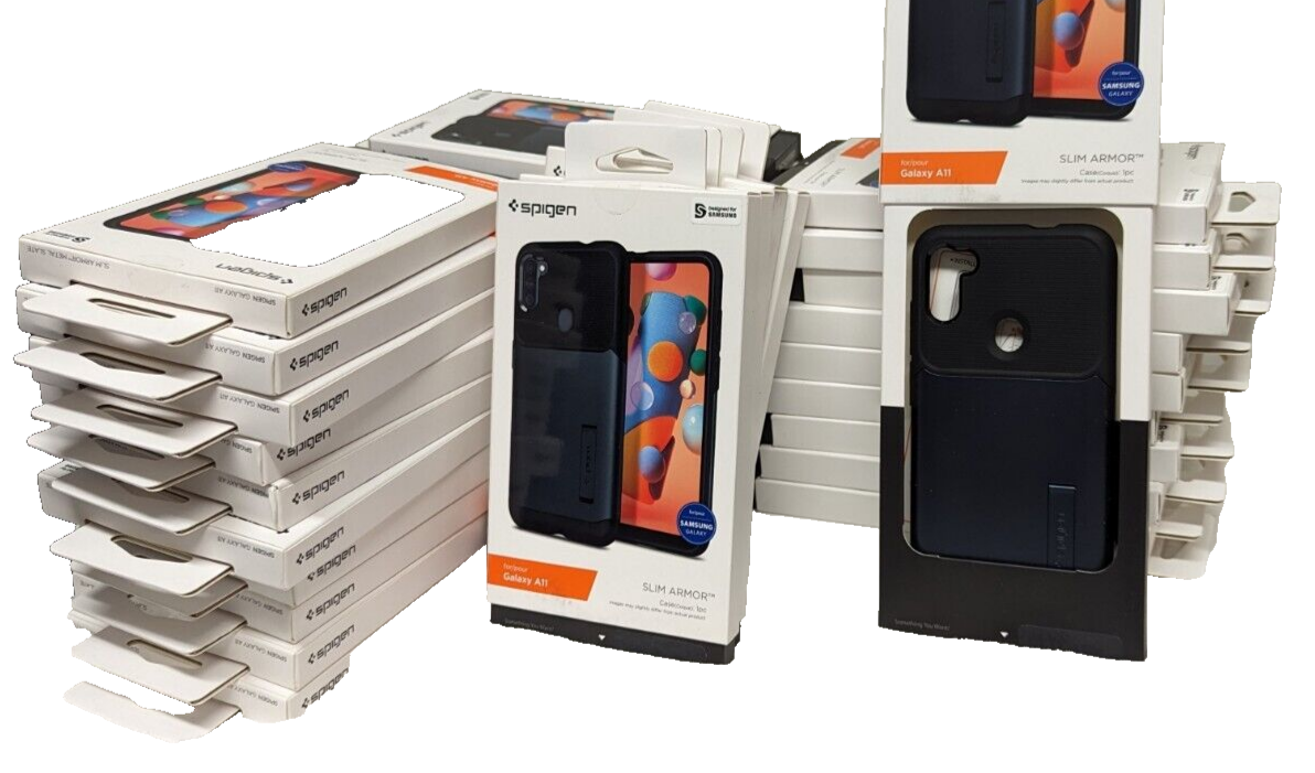LOT of 35 - NEW Spigen Slim Armor Metal Slate Cell Phone Case Samsung Galaxy A11 - $41.58