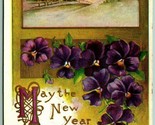 May The New Year Bring Happiness Cabin Scene Embossed 1910 DB Postcard G12 - £3.08 GBP