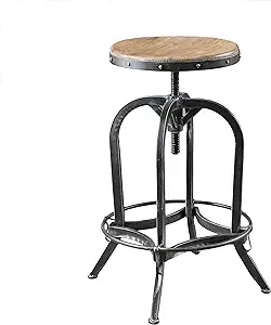 Christopher Knight Home CKH Wood Finish Adjustable Barstool, 26&quot;, Natura... - $229.99