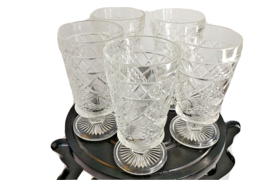 Iced Tea Goblets  Gothic Footed Hazel Atlas Vintage Set Of Five Big Top - £30.85 GBP