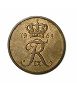 1968 Denmark Krone, 5 Ore - Royal Danish Mint, Copenhagen - KM# 848 - £11.82 GBP