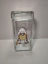 Vintage Tasmanian Devil Chef Glass Canister Jar 9” Tall Warner Bros Loon... - $24.74