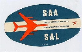 South African Airways Sticker Type 1 SAA SAL Jet - $14.83