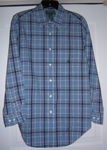 Ralph Lauren Blue Plaid Blouse Shirt Top Initial Pocket L/S Women&#39;s Size 8 Vtg - £26.69 GBP