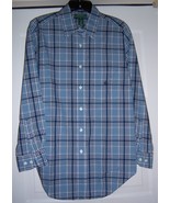 RALPH LAUREN Blue Plaid Blouse Shirt Top Initial Pocket L/S Women&#39;s Size... - £26.82 GBP