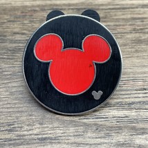 Disney Hidden Mickey 2 of 3 Red Mickey Mouse Head On Black Round Pin KG JD - $9.89