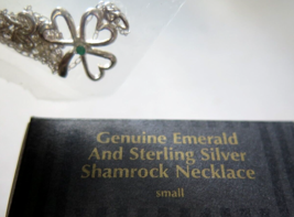 Vintage Genuine Emerald Sterling Shamrock Necklace AVON NOS - £20.50 GBP