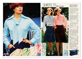Montgomery Wards Shirts &amp; Skirts 70s Fashions Vintage 1977 2-Page Magazi... - £9.79 GBP