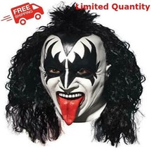 Kiss Band Gene Simmons Mask Cosplay Latex Mask Halloween Rock Party Costume NEW - £18.91 GBP